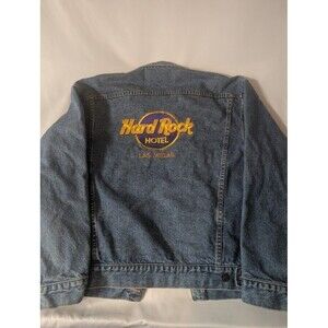 90s Vintage Hard Rock Hotel Las Vegas Denim Jacket Mens Medium Embroidered